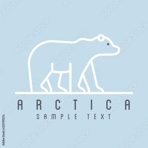 Polar bear vector logo template