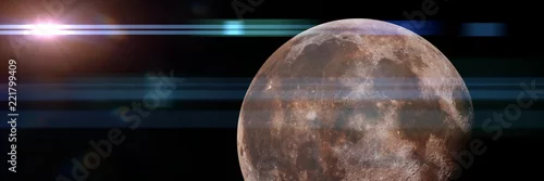 Obraz Księżyc w pustej przestrzeni, satelita planety Ziemia