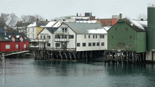 City life of Levanger, Norway, small houses photo