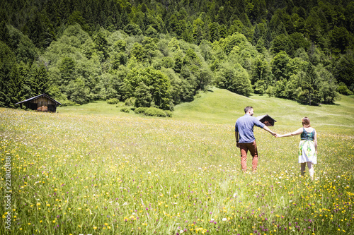 happy lovers on Holiday in the alps mountains © ihorga