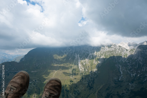 Gleitschirm, paragliding, Berge wolken