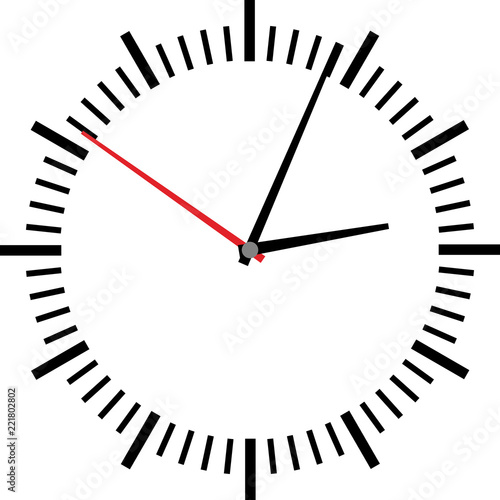 Vector illustration of clock face on white background.