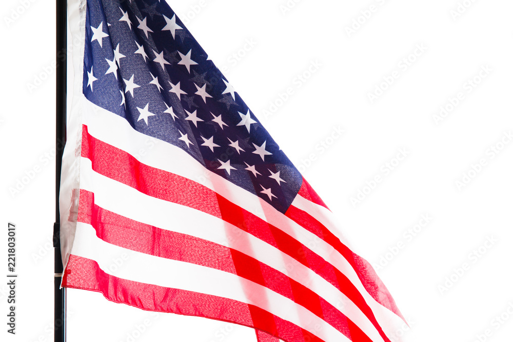 Fototapeta premium American flag isolated on white background