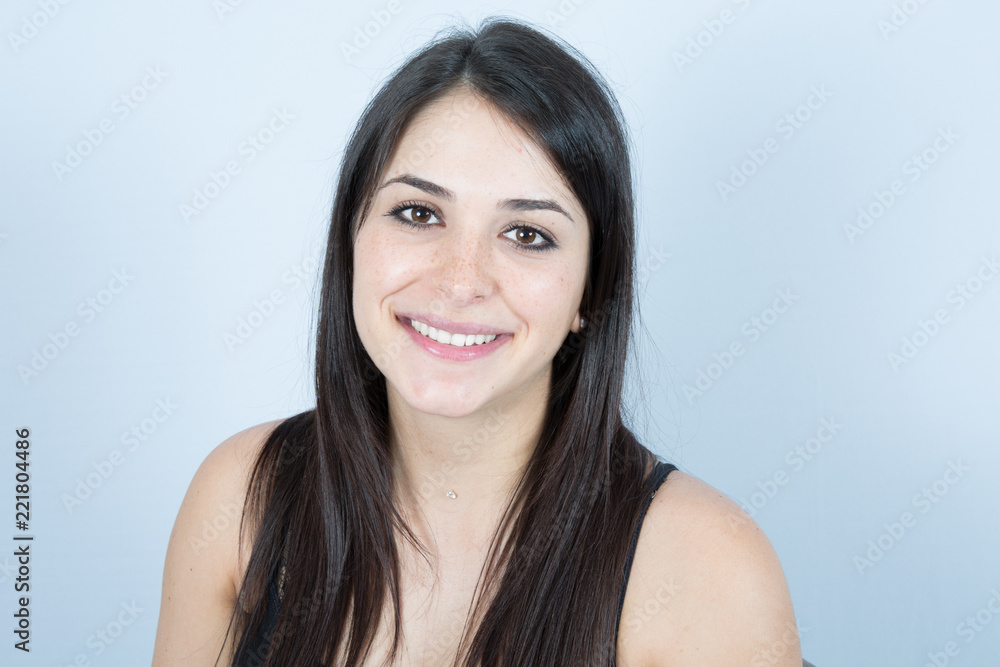 portrait of beautiful young girl with long brunette hairs portrait of beautiful young girl with long brunette hairs
