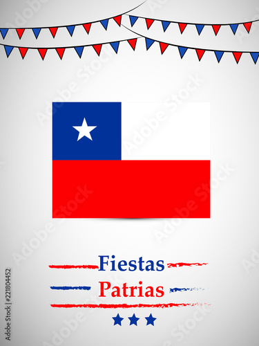 illustration of elements of Chile's National Independence Day Fiestas Patrias background