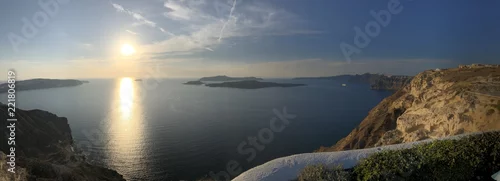 Obraz Widoki na kalderę Santorini ze szczytu wyspy w pobliżu Megalochori