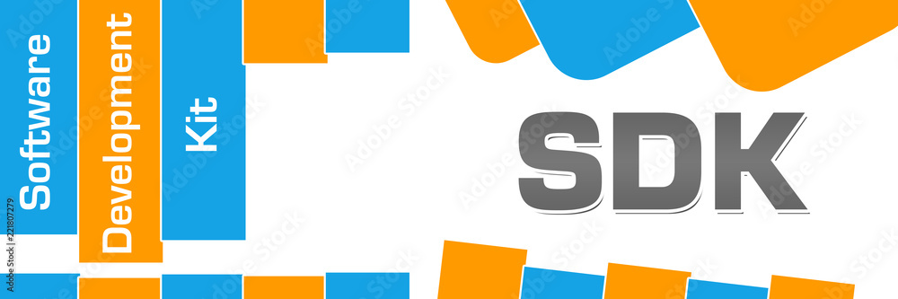 SDK - Software Development Kit Orange Blue Abstract Shapes Horizontal SDK - Software Development Kit Orange Blue Abstract Shapes Horizontal