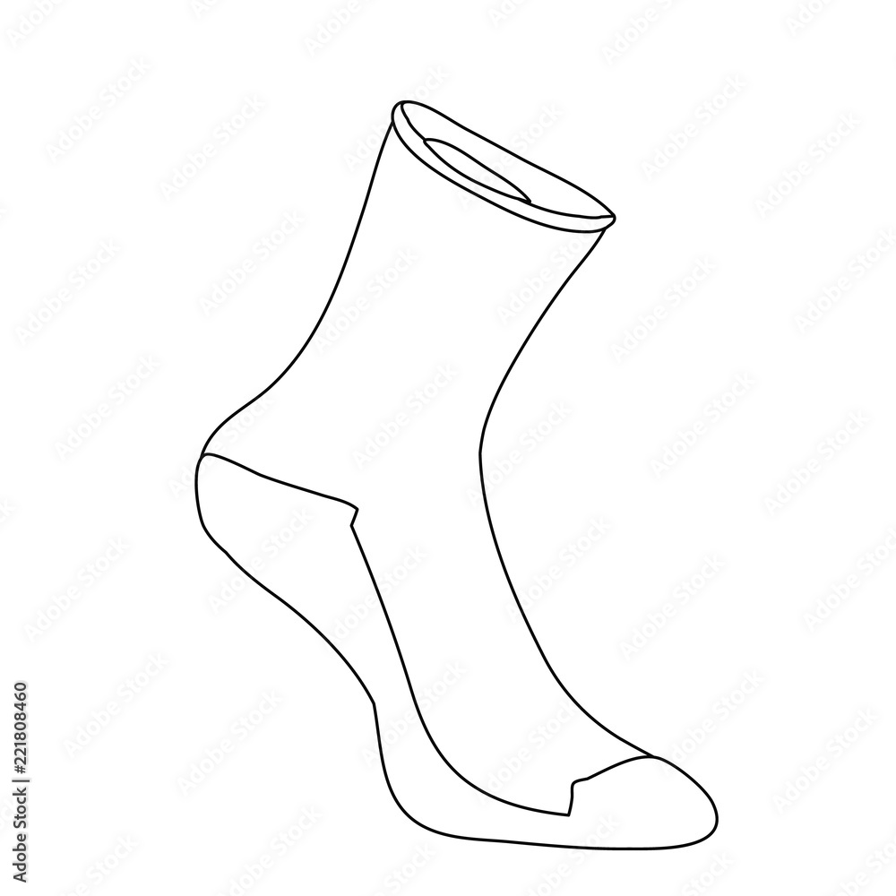 simple sketch of a sock Stock Vector | Adobe Stock