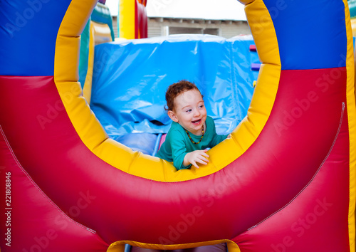 Curious toddler peeking out