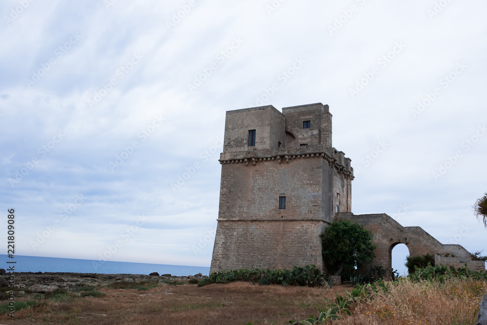 Torre Colimena in cloudy weather, a village on the Ionian Sea in the region of Apulia, Italy Torre Colimena in cloudy weather, a village on the Ionian Sea in the region of Apulia, Italy