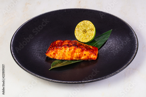 Grilled salmon fillet