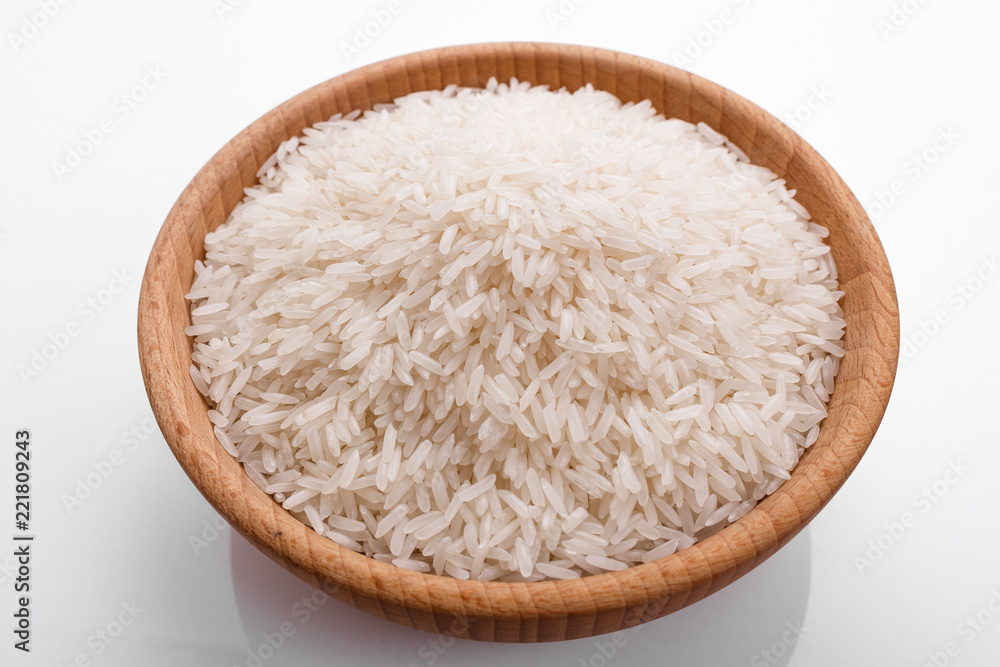 Jasmine rice on a white acrylic background Jasmine rice on a white acrylic background