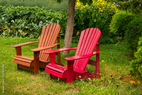 Two Muskoka / Adirondack chairs photo