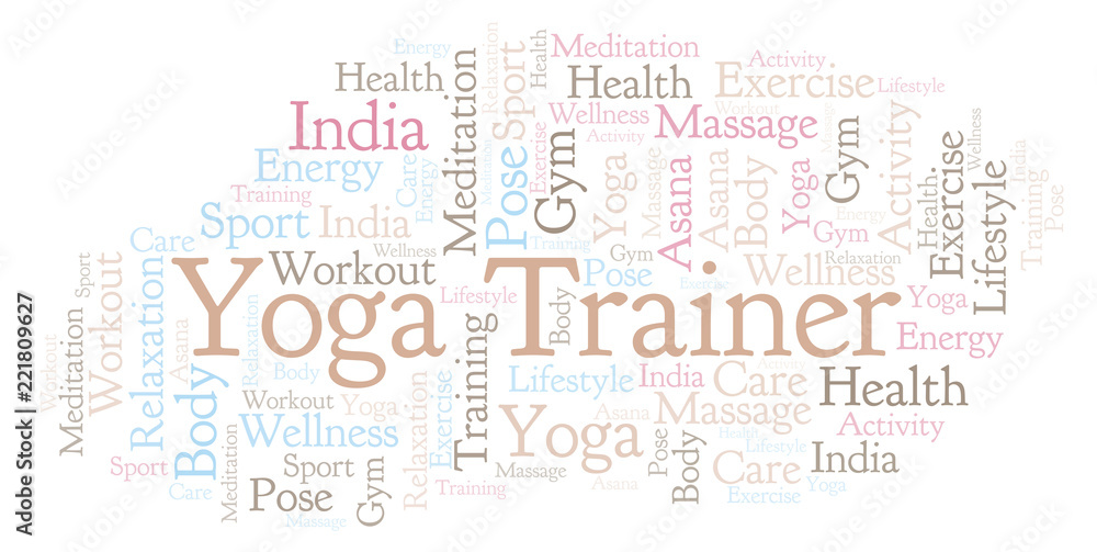Yoga Trainer word cloud. Yoga Trainer word cloud.