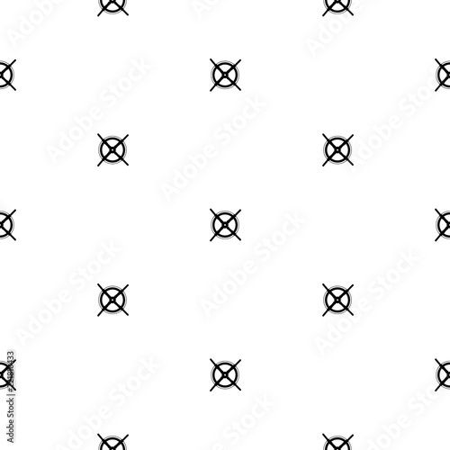 Seamless pattern with the black steering wheel of the ship on the white background.