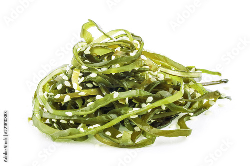 Seaweed salad isolated on white background