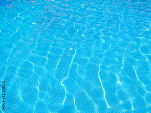 Surface of blue swimming pool  Background of water in swimming pool.