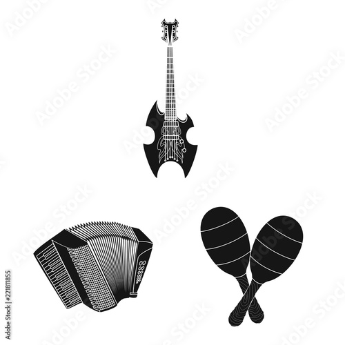 Isolated object of music and tune logo. Set of music and tool stock symbol for web.