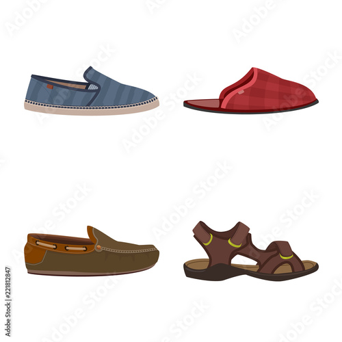 Vector design of man and foot icon. Collection of man and wear stock symbol for web.