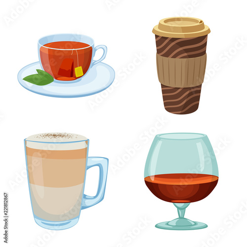 Vector design of drink and bar sign. Collection of drink and party vector icon for stock.