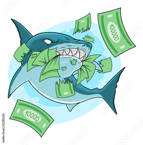 Shark eats money
