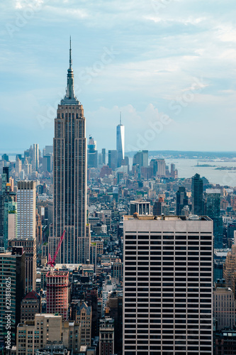 Cityscape view on downtown of Manhattan in New York City