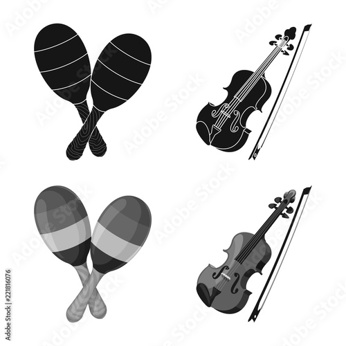 Vector design of music and tune symbol. Collection of music and tool vector icon for stock.