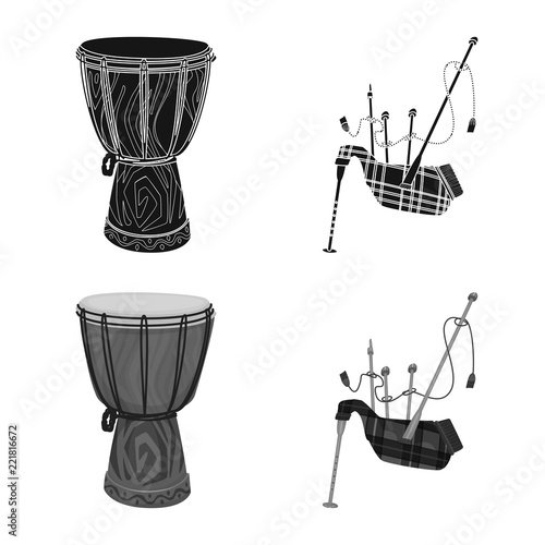 Vector illustration of music and tune logo. Collection of music and tool stock vector illustration.