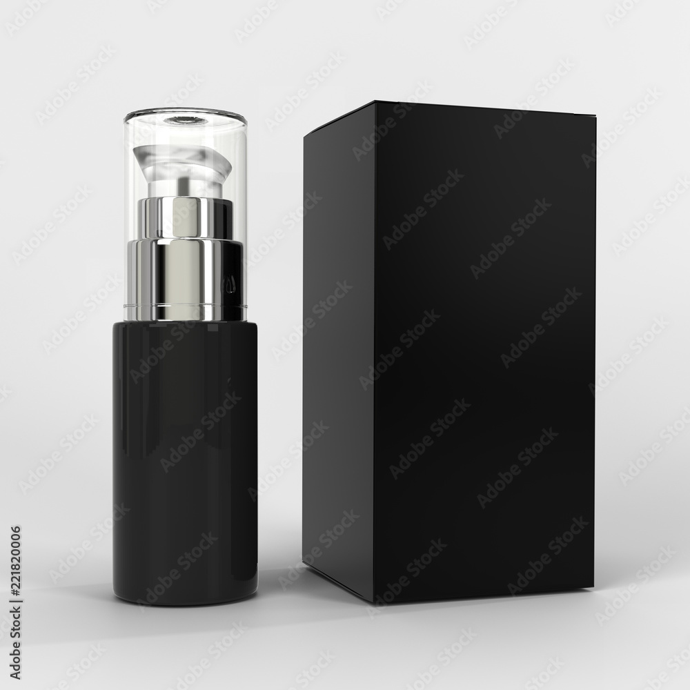 Realistic bottle with pump and container mockup. Cream bottle dispenser with pump and cardboard template. Cosmetic for face, skin, beauty. Realistic bottle with pump and container mockup. Cream bottle dispenser with pump and cardboard template. Cosmetic for face, skin, beauty.