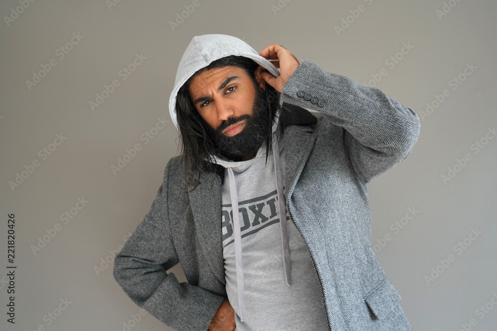 Stylish hipster guy in photo studio Stylish hipster guy in photo studio
