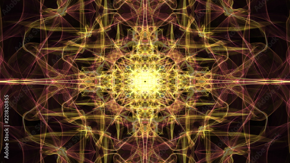 Meditation mandala in gold, live fractal patterns, video tunnel on black  background. Animated symmetric ornament for spiritual and medition  training. 4k video Stock Illustration | Adobe Stock
