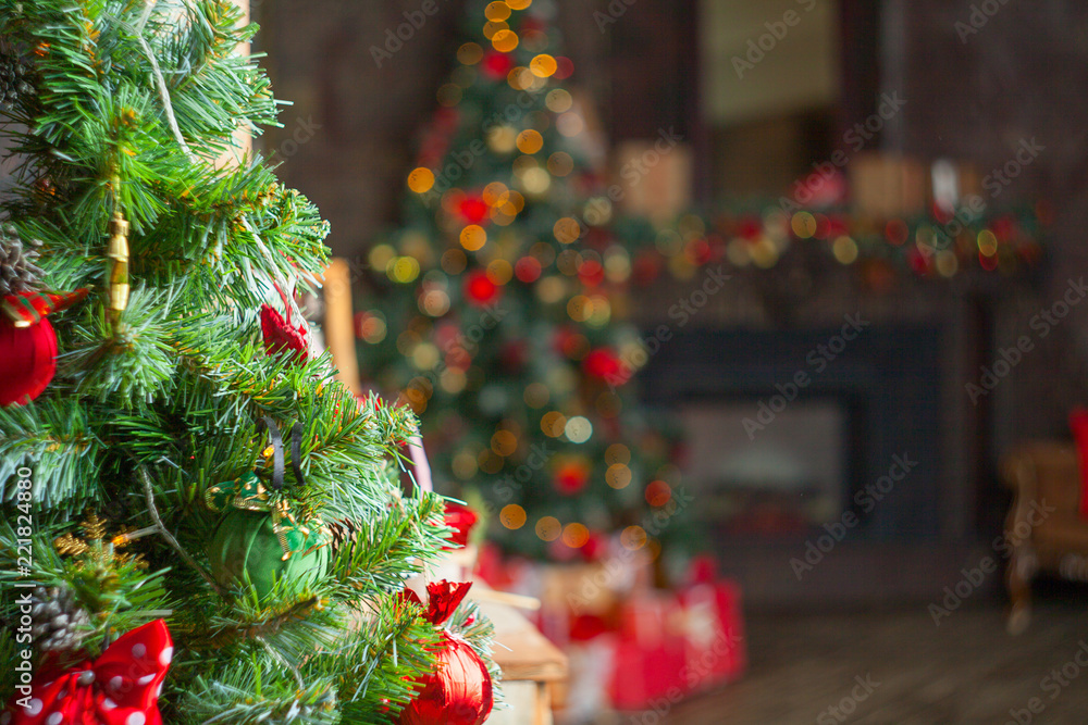 beautiful abstract christmas background withgarlands beautiful abstract christmas background withgarlands