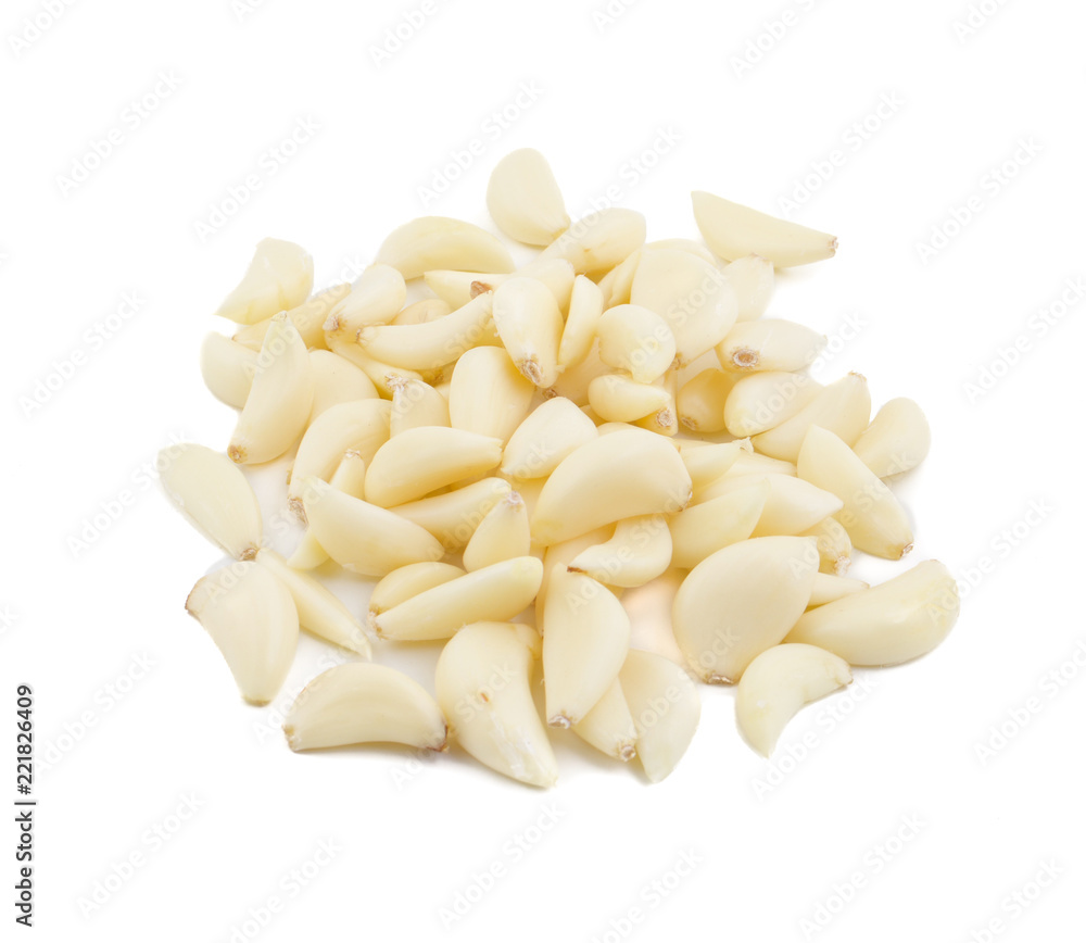 Pile of Fresh Organic Garlic Isolated on White Background Pile of Fresh Organic Garlic Isolated on White Background