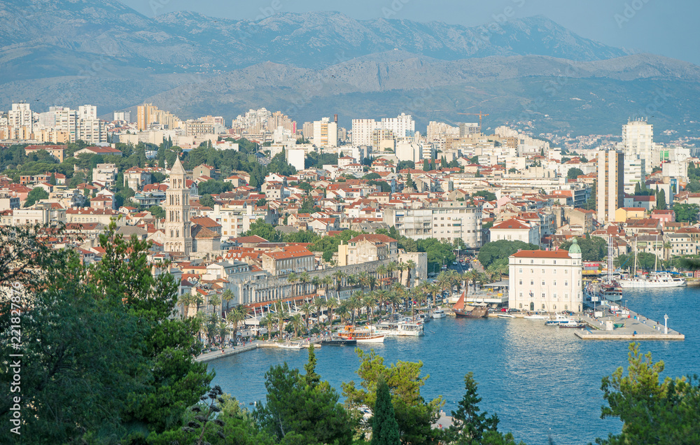 View of the old town of Split from Marjan Park.