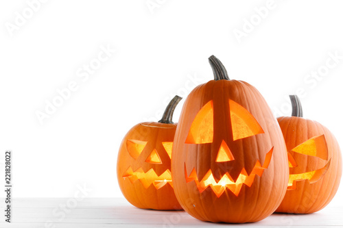 Halloween Pumpkins on white