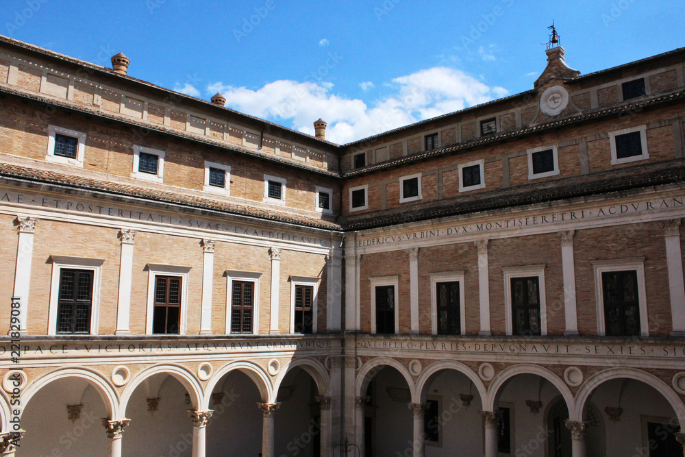 Urbino, Italy, ducal palace, ancient and historical medieval city
