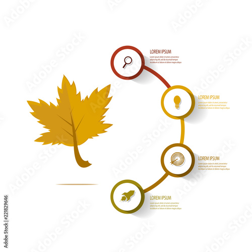 autumn infographic template element