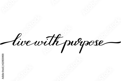 Canvastavla Phrase lettering motivational quote live with purpose