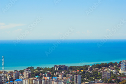 Sochi, Russia city view and Black sea