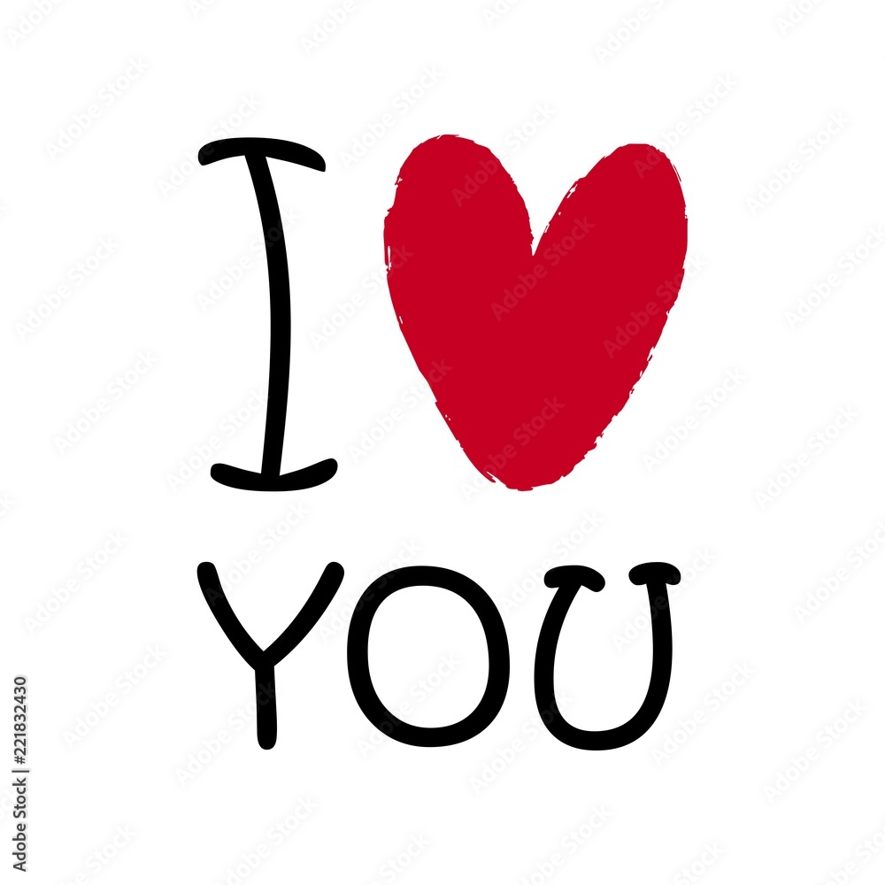 I love you. Happy Valentine`s Day vector flat illustration greeting card I love you. Happy Valentine`s Day vector flat illustration greeting card
