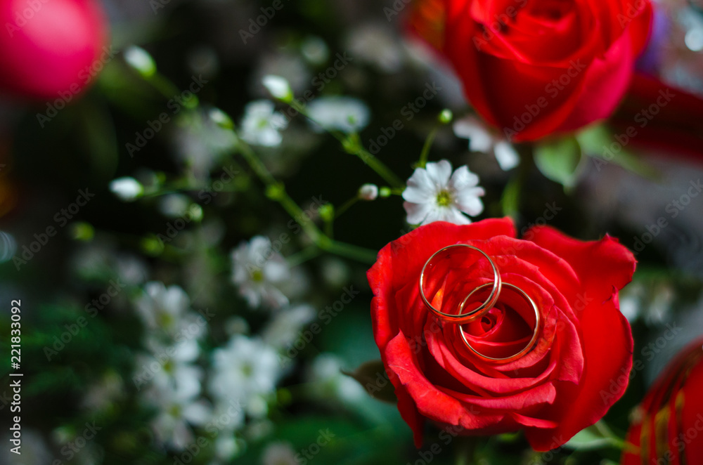 wedding rings on flowers roses wedding rings on flowers roses
