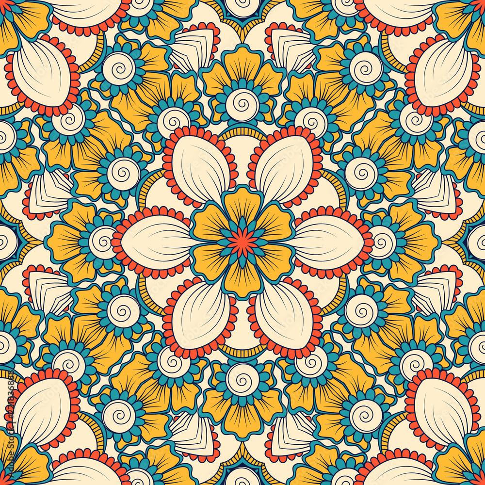 Hand drawn ornamental seamless pattern Hand drawn ornamental seamless pattern