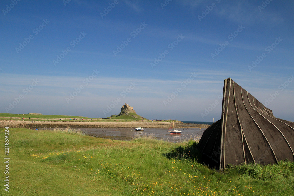 boat shed & castle at Lindisfarne, Northumberland