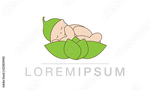New Born Baby Vector Logo Design