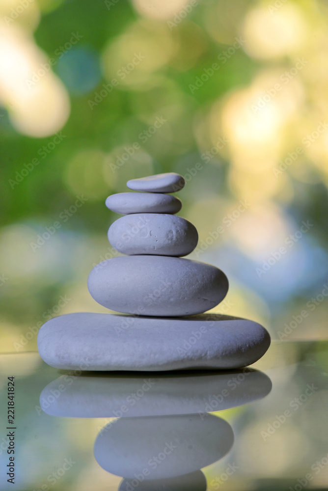 stack of white pebble stones