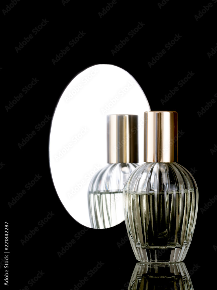 Premium AI Image  Glass Perfume Bottles Showcasing Intricat Stair Scene  Concept and Creative Design Luxury Elegante