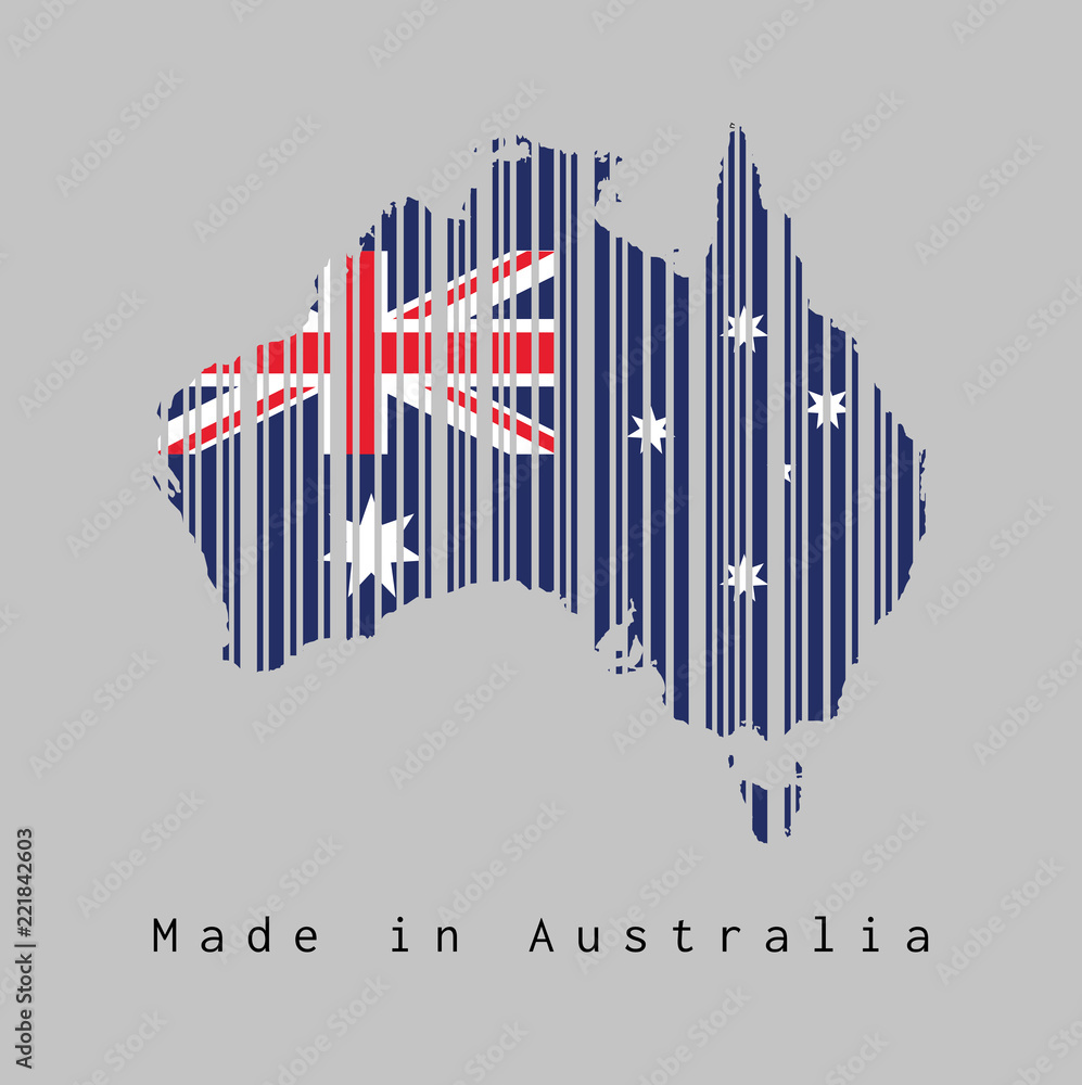 Bản đồ xương cá Úc với lá cờ nổi bật. Hãy xem bức tranh vẽ bằng tay tuyệt đẹp này để khám phá vẻ đẹp của đất nước Úc và lá cờ độc đáo của họ.