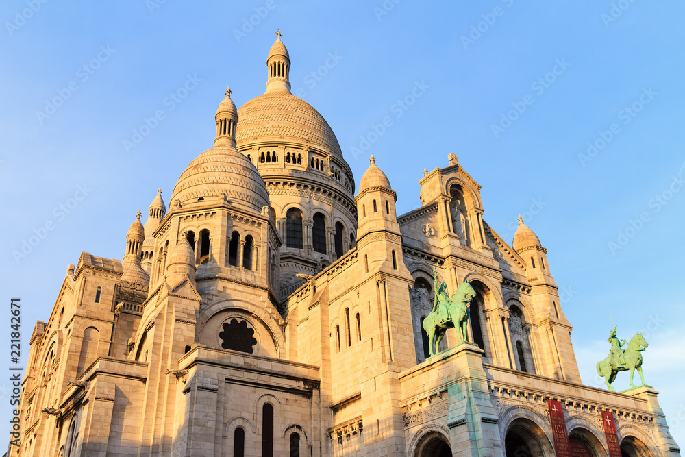 Beautiful view of the Basilica Sacre-Coeur in Paris, France, in the afternoon
