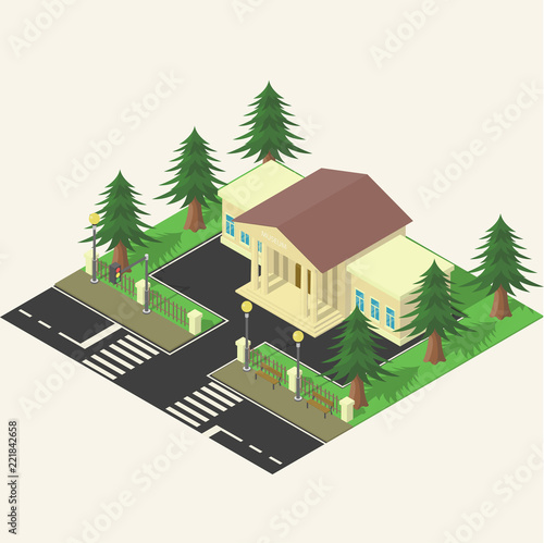 isometric museum and adjoining territory