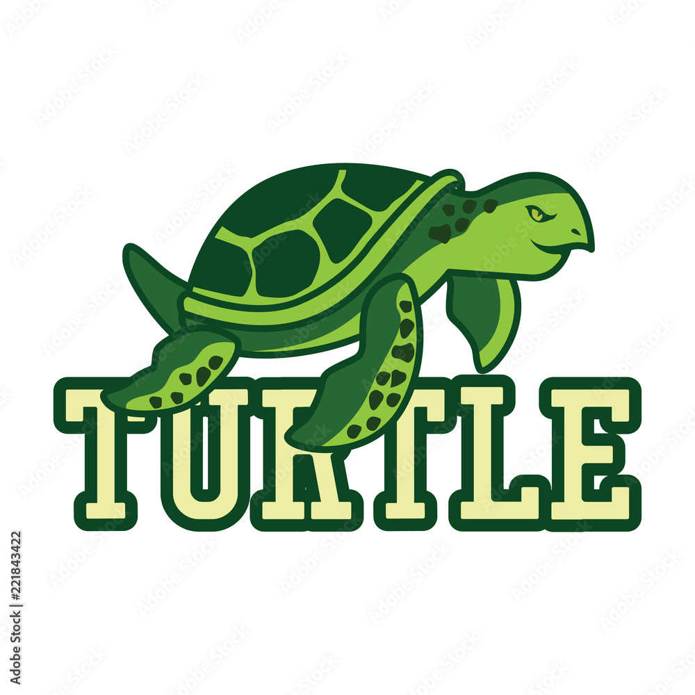the green turtle logo vector